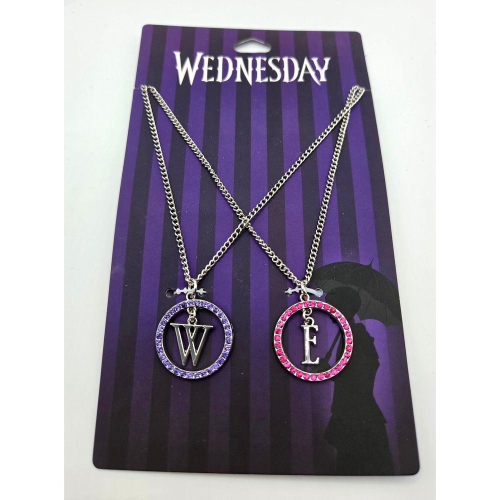 Neon Tuesday Wednesday Addams Best Friend Necklaces Enid Initial Purple Pink NWT